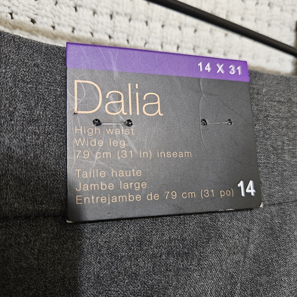 NWT Dalia Sz 14x31 Classic Gray Wide Leg Dress Pants - Picture 7 of 7